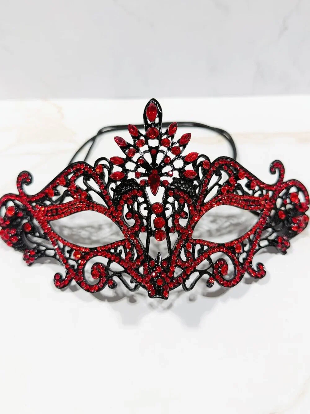 Gothic Red Masquerade Mask,Venetian Bridal Mask, Gothic Wedding Accessory